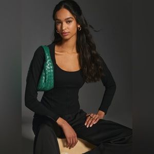 Anthropologie Maeve Ponte Corset Top